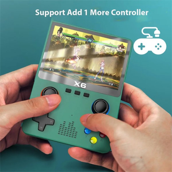 X6 Retro Handheld Game Player Dual Joystick 11 Simulators 3.5 Inch IPS Screen