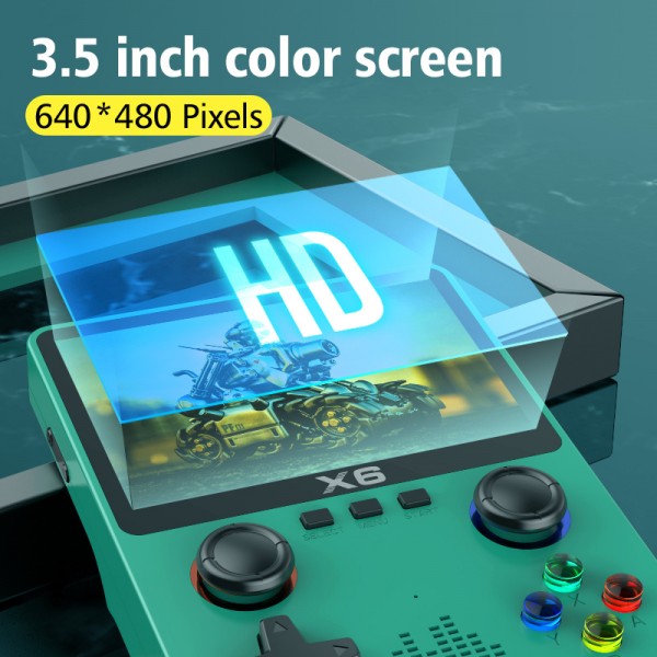X6 Retro Handheld Game Player Dual Joystick 11 Simulators 3.5 Inch IPS Screen