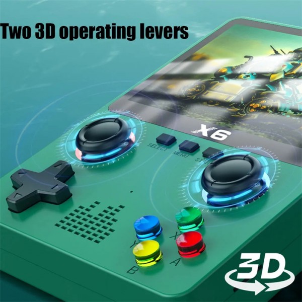 X6 Retro Handheld Game Player Dual Joystick 11 Simulators 3.5 Inch IPS Screen