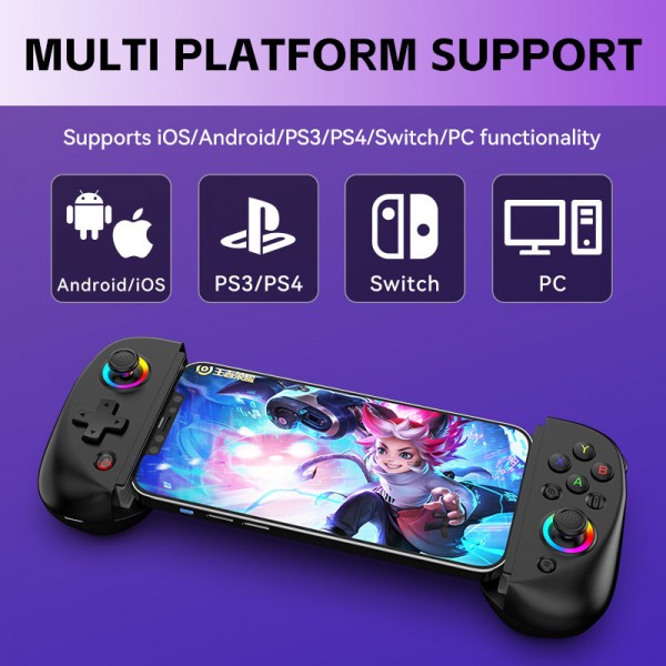 D8 Telescopic Wireless Game Controller for Android iOS PS3 PS4 Switch PC Stretching Extendable