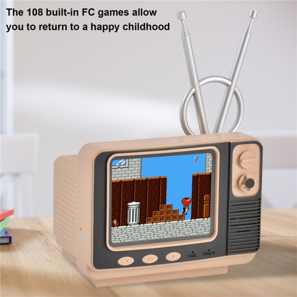 Vintage TV Style Game Console with 108 Retro Family Games