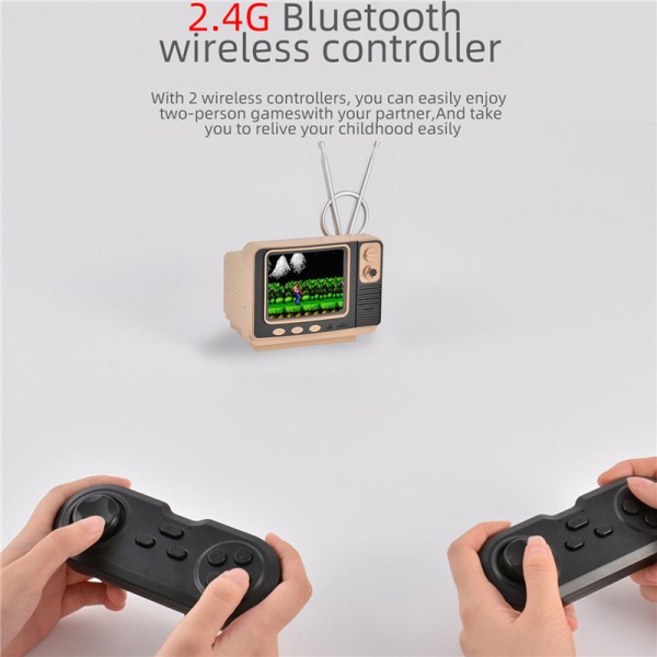 Vintage TV Style Game Console with 108 Retro Family Games